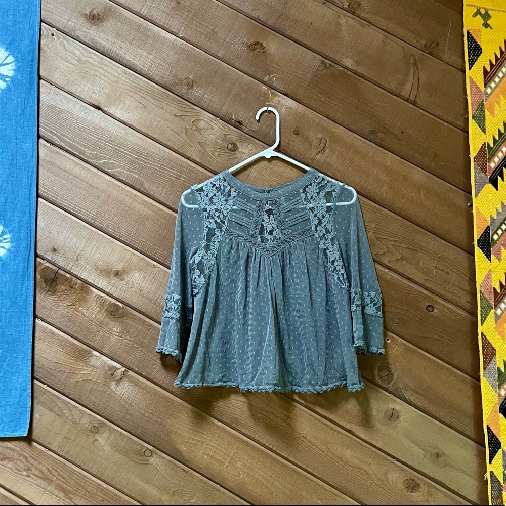 Free People Modern Romance Sheer Lace Top